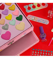 Set Machiaj Pentru Fetite Model Unicorn cu Oglinda si Accesorii