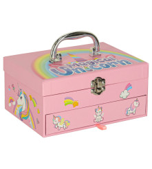 Set Machiaj Pentru Fetite Model Unicorn cu Oglinda si Accesorii