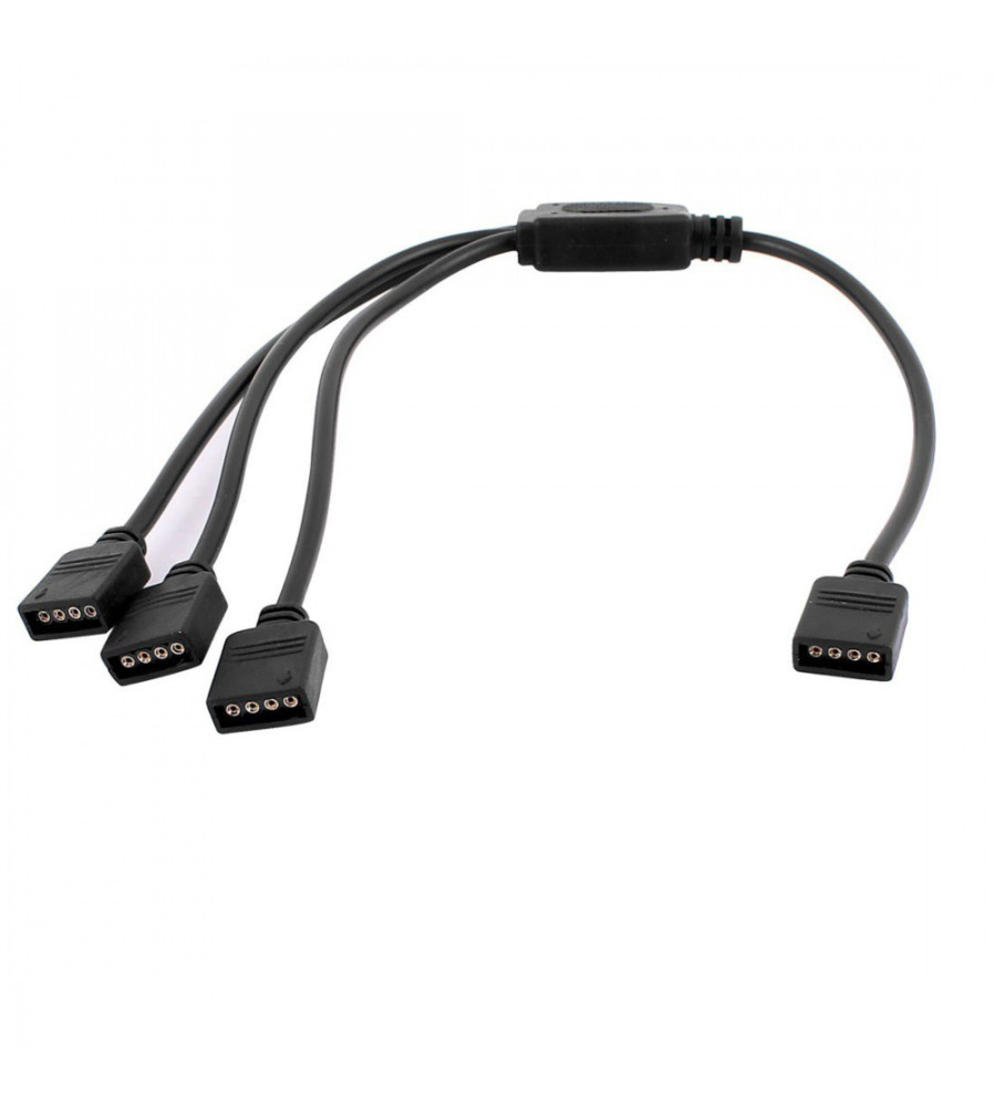 Cablu Splitter RGB 1 la 3, Ideal pentru benzi LED 10mm, 4 Pini, Negru