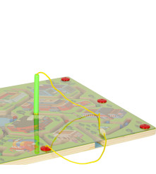 Labirint Magnetic Educațional pentru Copii, Joc Interactiv City Maze cu Bile si Markere Magnetice