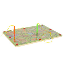 Labirint Magnetic Educațional pentru Copii, Joc Interactiv City Maze cu Bile si Markere Magnetice