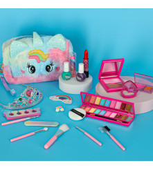 Set de machiaj pentru copii cu tema unicorn, 22 elemente, pentru fetite 3-12 ani