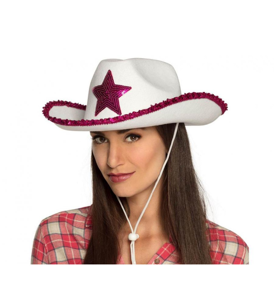 Palarie dama Rodeo Star, Universal, Alb-Roz