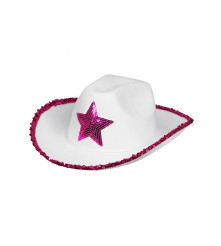 Palarie dama Rodeo Star, Universal, Alb-Roz