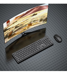 Kit Tastatura si Mouse Wireless HOCO GM17, Design Ergonomic, Negru