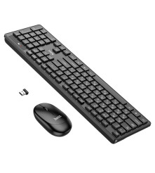 Kit Tastatura si Mouse Wireless HOCO GM17, Design Ergonomic, Negru