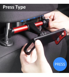 Suport universal tetiera auto pentru telefon si iPad 4 – 11 inch, rosu