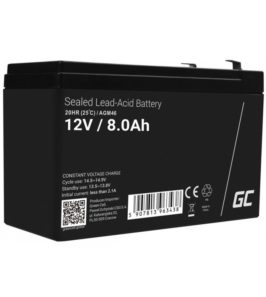 Acumulator reincarcabil Green Cell 12V 8Ah VRLA AGM cu terminal F1