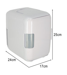 Mini frigider electric portabil 4L, cu racire si incalzire, alb