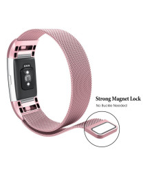Bratara Metalica Fitbit Charge 2 cu inchidere Magnetica roz