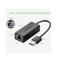 Adapter Ethernet USB 3.0 10/100/1000Mbps Conexiune Rapida si Fiabila
