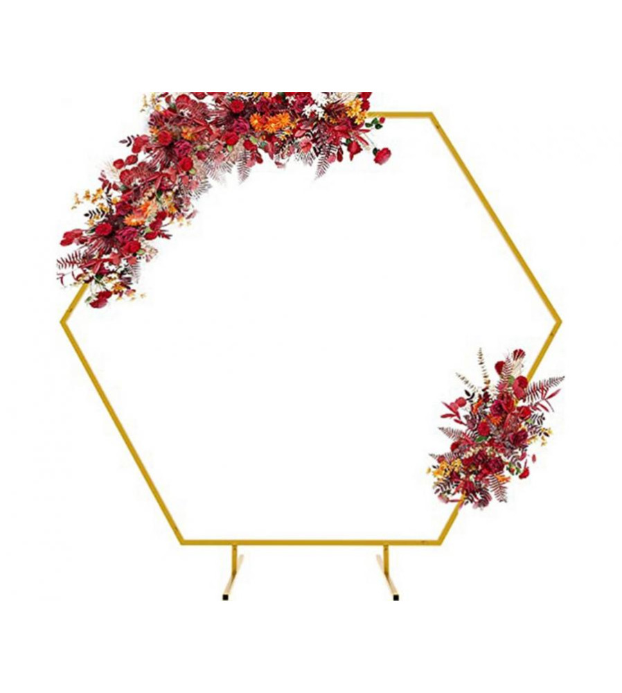 Cadru Hexagonal Auriu 200x200 cm – Decor Evenimente