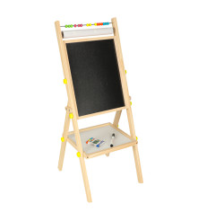 Tabla magnetica din lemn cu abac, piese magnetice, creta, marker si burete, 90 cm