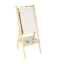 Tabla magnetica din lemn cu abac, piese magnetice, creta, marker si burete, 90 cm
