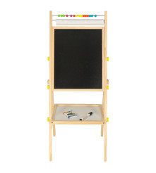 Tabla magnetica din lemn cu abac, piese magnetice, creta, marker si burete, 90 cm