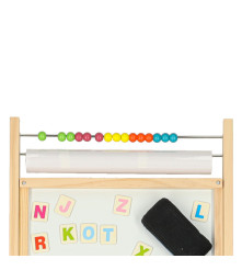 Tabla magnetica din lemn cu abac, piese magnetice, creta, marker si burete, 90 cm