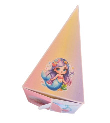 Cutie in forma de felie tort din carton de 160 gr model Sirena 12 x 7 x 5 cm
