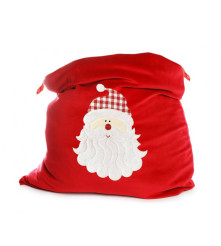 Sac Cadou Mos Craciun 50 x 70 cm Rosu Alb