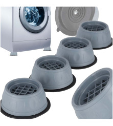 Set 4 tampoane anti-vibrații rotunde, gri, din silicon