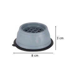 Set 4 tampoane anti-vibrații rotunde, gri, din silicon