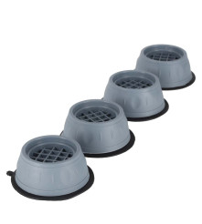Set 4 tampoane anti-vibrații rotunde, gri, din silicon