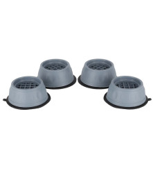 Set 4 tampoane anti-vibrații rotunde, gri, din silicon