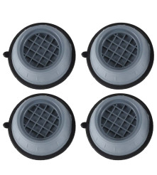 Set 4 tampoane anti-vibrații rotunde, gri, din silicon