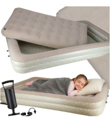 Saltea gonflabilă pentru copii din 2 piese, cu pompa manuala 140 x 90 x 20 cm