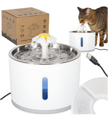 Fantana automata pentru caini si pisici, 2.4L, LED cu USB