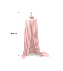 Baldachin roz deschis pentru pat copii, 290 cm (Baldachin Curtain)