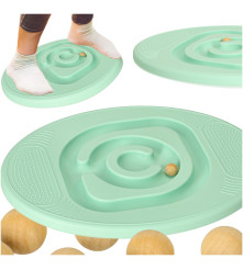 Balance Board Labirint cu 5 Bile din Lemn pentru Copii