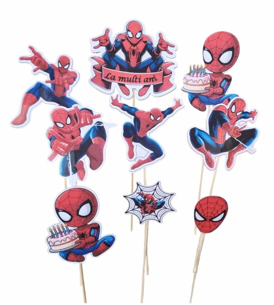Set 9 toppere Spiderman pentru tort 5–10 cm