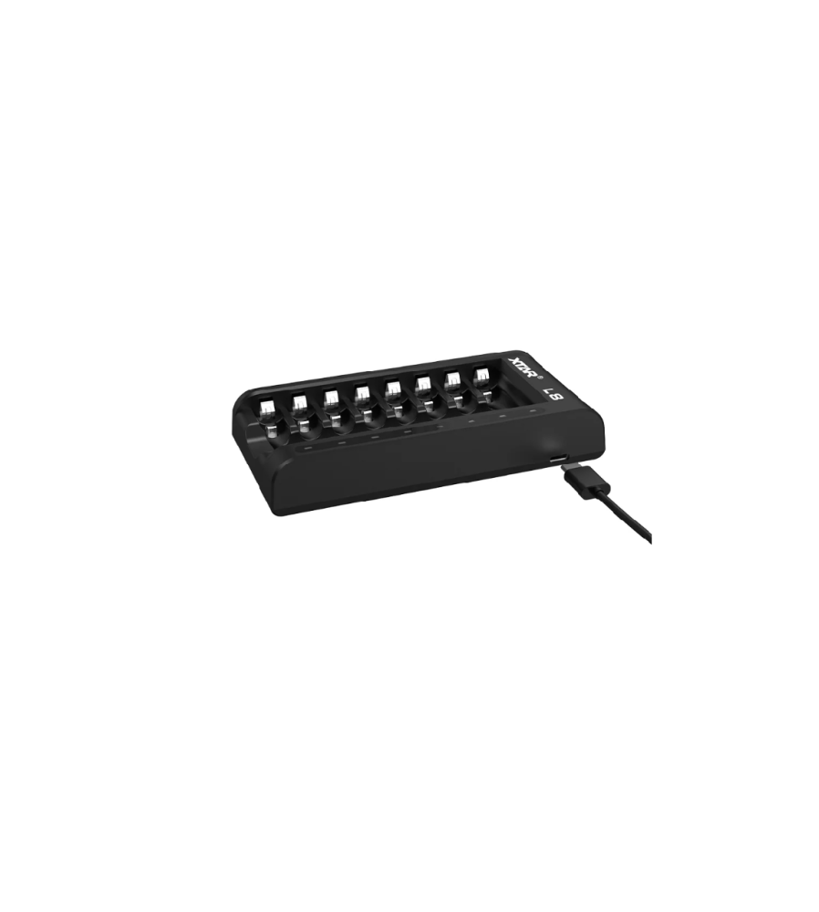 Incarcator inteligent Xtar L8, 8 sloturi, USB-C, QC3.0
