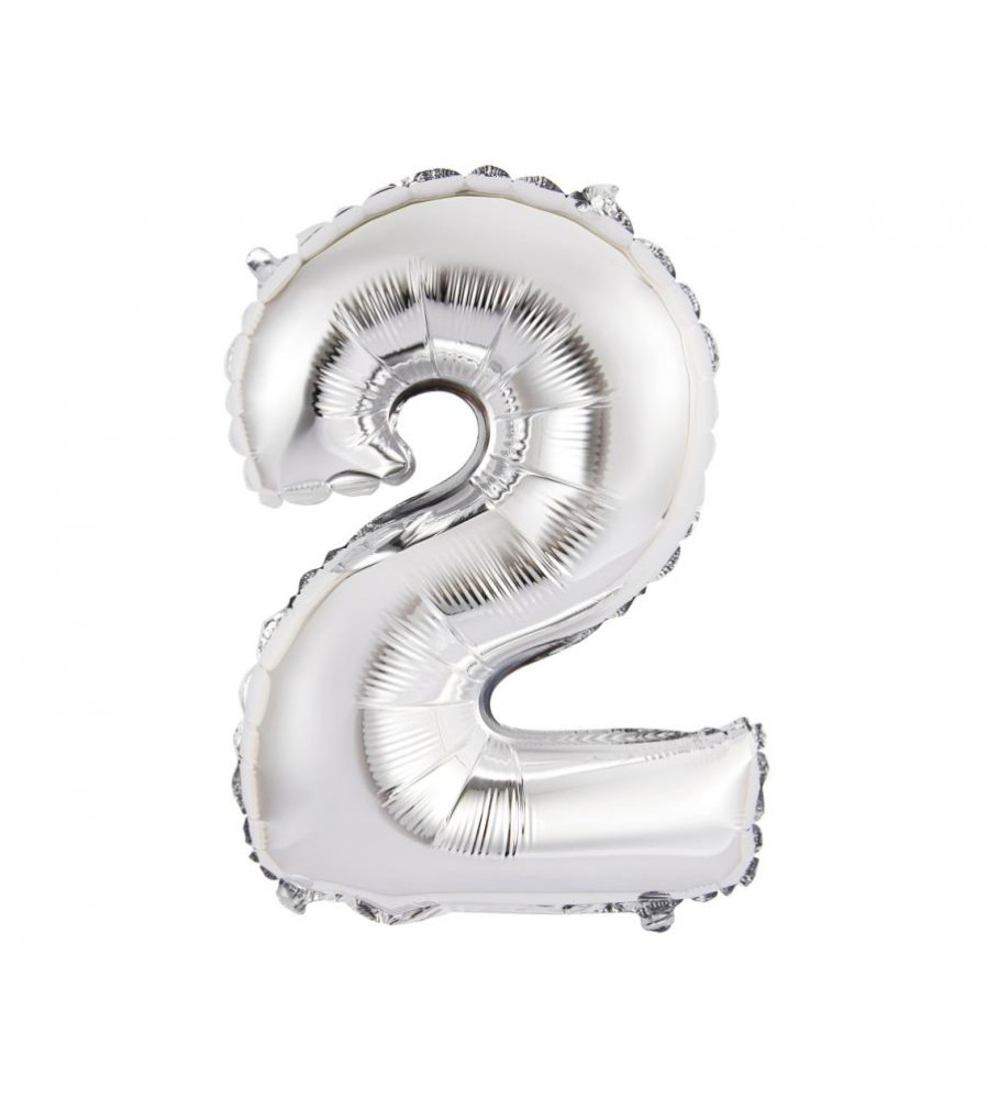 Balon Folie Cifra 35 cm Argintiu
