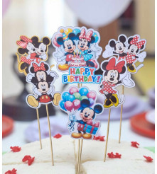 Set 7 toppere model Mickey și Minnie 5-10 cm pentru torturi