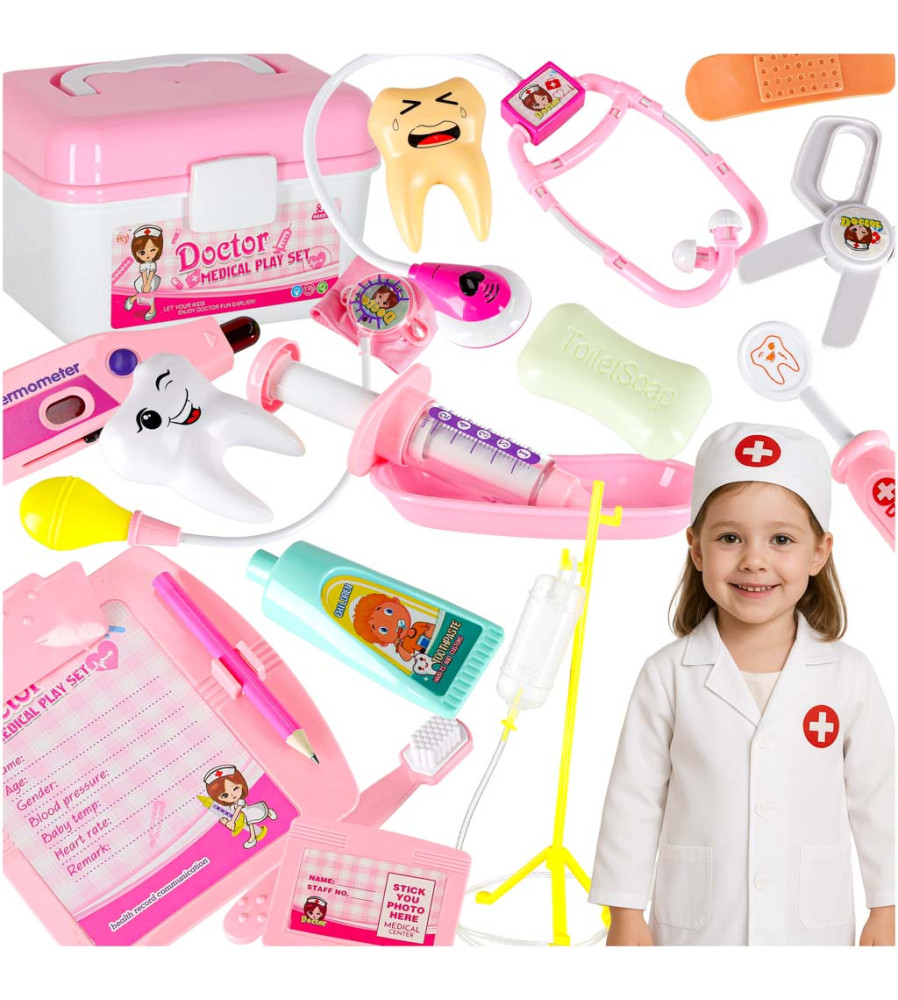 Set doctor pentru copii 35 piese cu trusa completa și costum