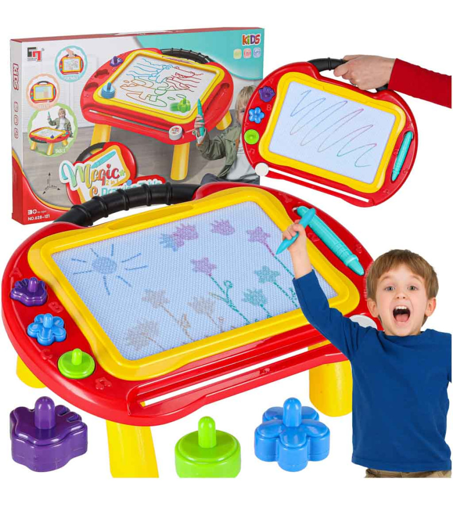 Masa educativa 2 in 1 cu tabla magnetica si ștampile