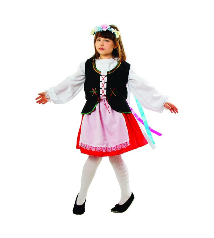 Costum carnaval traditional Cracowianka pentru fete marime 110/116 ( 4-6 ani)