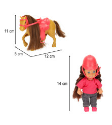 Set papusa calaret cu ponei si accesorii din 5 piese