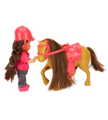 Set papusa calaret cu ponei si accesorii din 5 piese