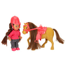 Set papusa calaret cu ponei si accesorii din 5 piese