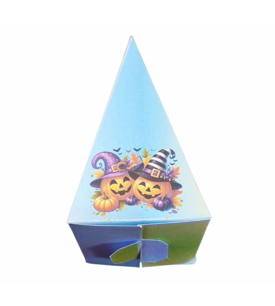 Cutie personalizata in forma de felie tort din carton de 250 gr cu Tema Halloween 12 x 7 x 5 cm
