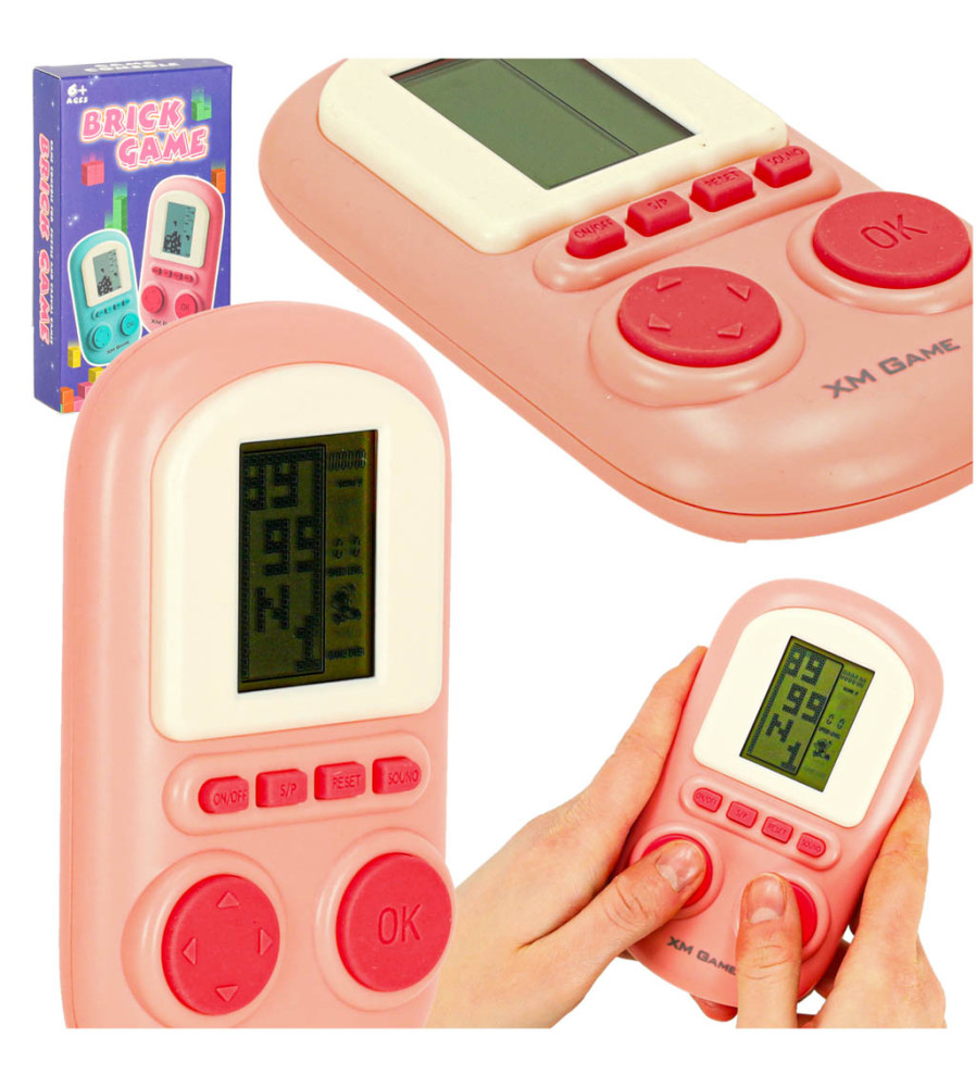 Consolă portabilă mini roz cu jocuri arcade