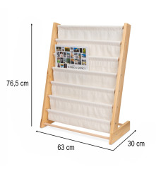 Biblioteca din lemn cu 6 buzunare pentru copii 76,5 cm