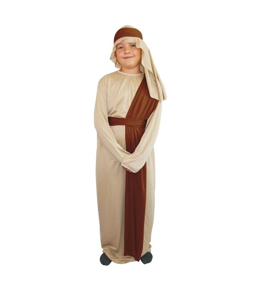 Costum carnaval pentru copii Iosif, continue halat, brau, esarfa, 120/130 cm (7-8 ani)