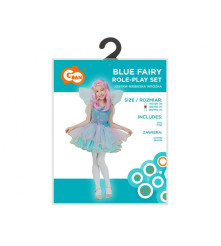 Costum carnaval Zana Albastra cu aripi pentru copii, marime 120/130 cm (7-8 ani)
