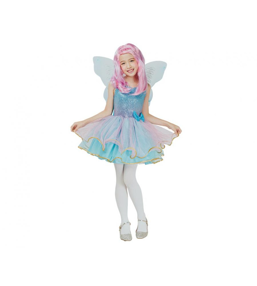 Costum carnaval Zana Albastra cu aripi pentru copii, marime 120/130 cm (7-8 ani)