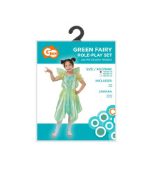 Costum carnaval pentru copii, model Zana Verde marime 110/120 cm (5-6 Ani)