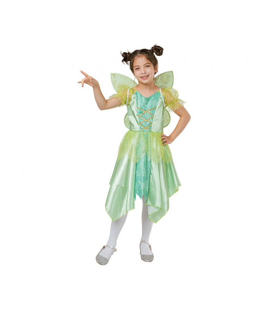 Costum carnaval pentru copii, model Zana Verde marime 110/120 cm (5-6 Ani)