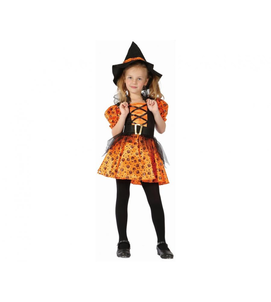 Costum carnaval pentru copii, model Mica Vrajitoare marime 120/130 cm (7-8 Ani)